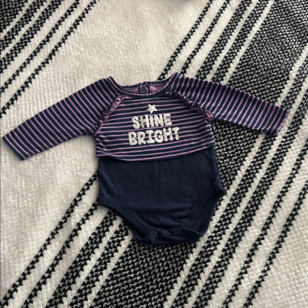 Garanimals Purple and Blue Striped Shine Bright Bodysuit